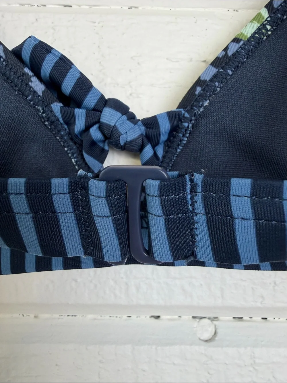 Roxy Girls Navy Blue Floral & Stripe Bikini Top